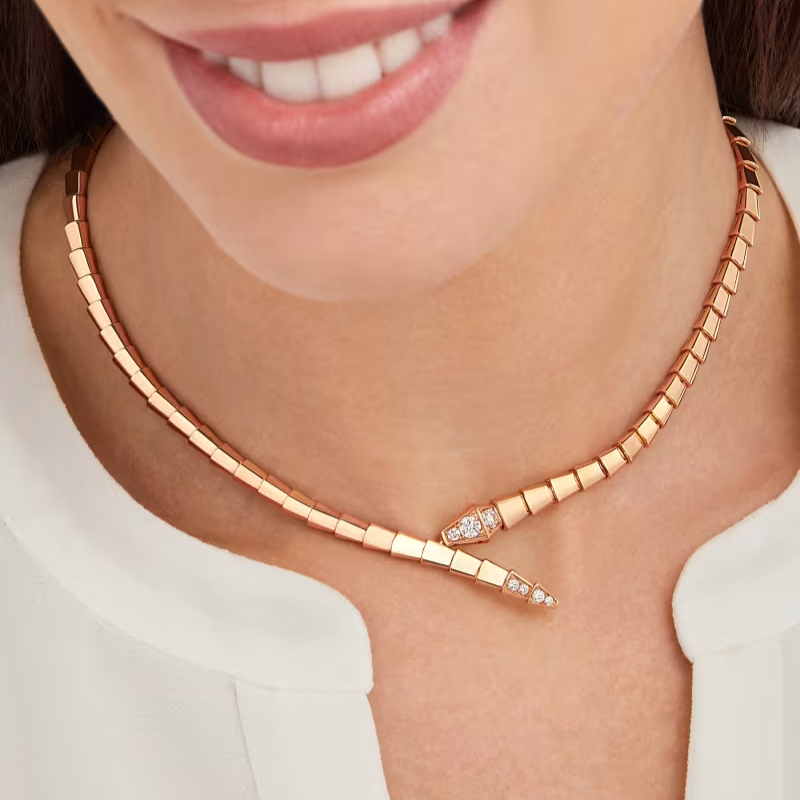 BVLGARI SERPENTI VIPER NECKLACE ROSE GOLD