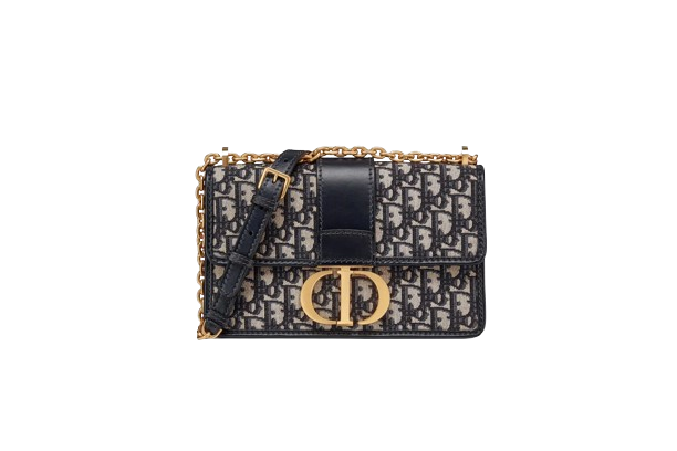 Montaigne Flap Chain Bag Blue Dior Oblique Jacquard Dior Couture