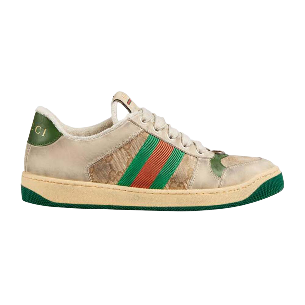 Gucci Unisex Screener Leather Sneaker 3cm Height-Green