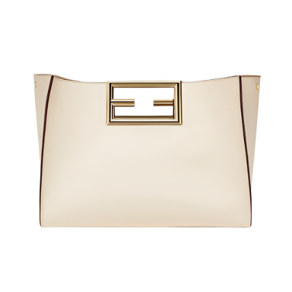 Fendi Women Way Medium Made of Camellia-Colored Leather Bag-White
