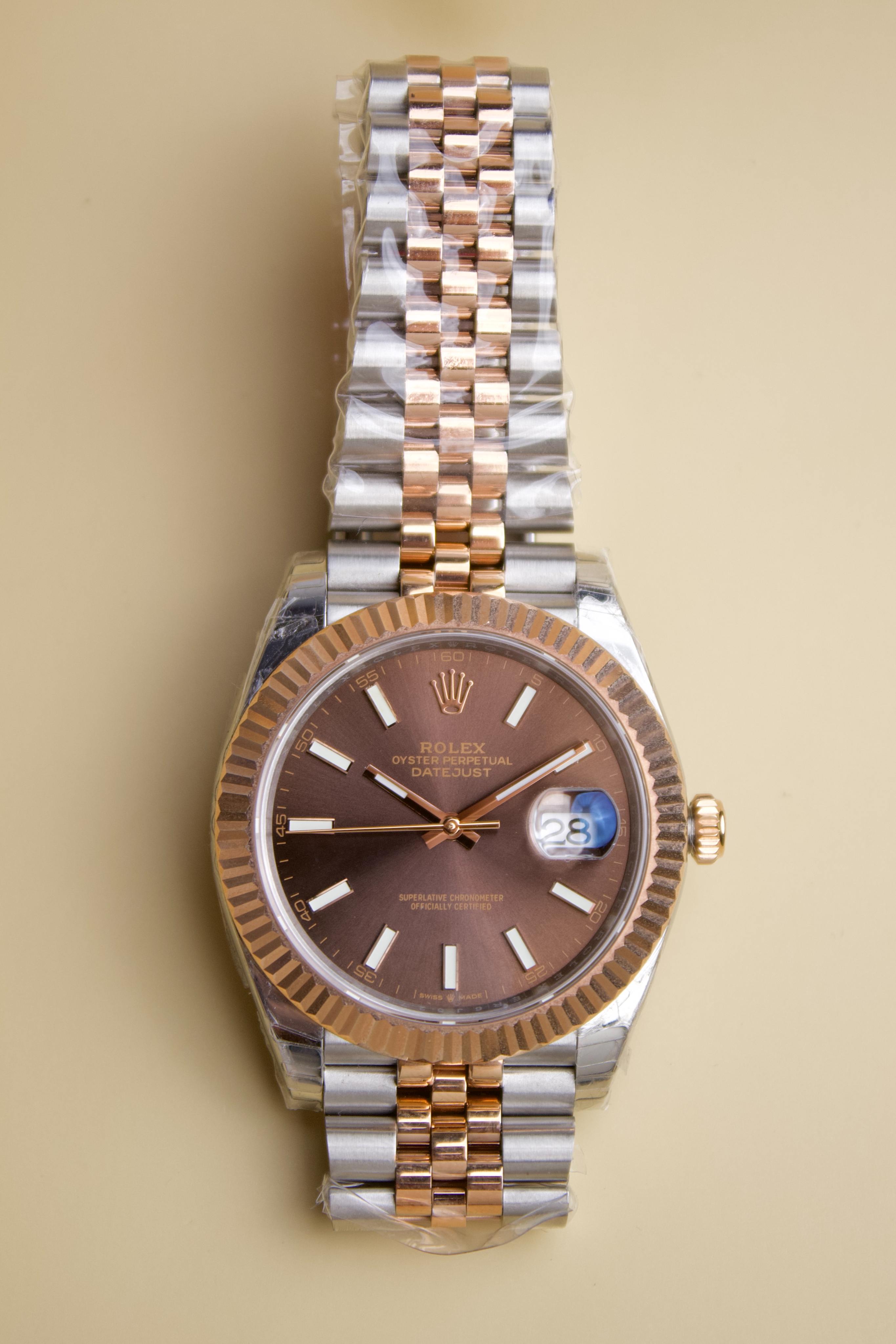 ROLEX DATEJUST ROSE GOLD& STEEL CHOCOLATE DIAL. 41M