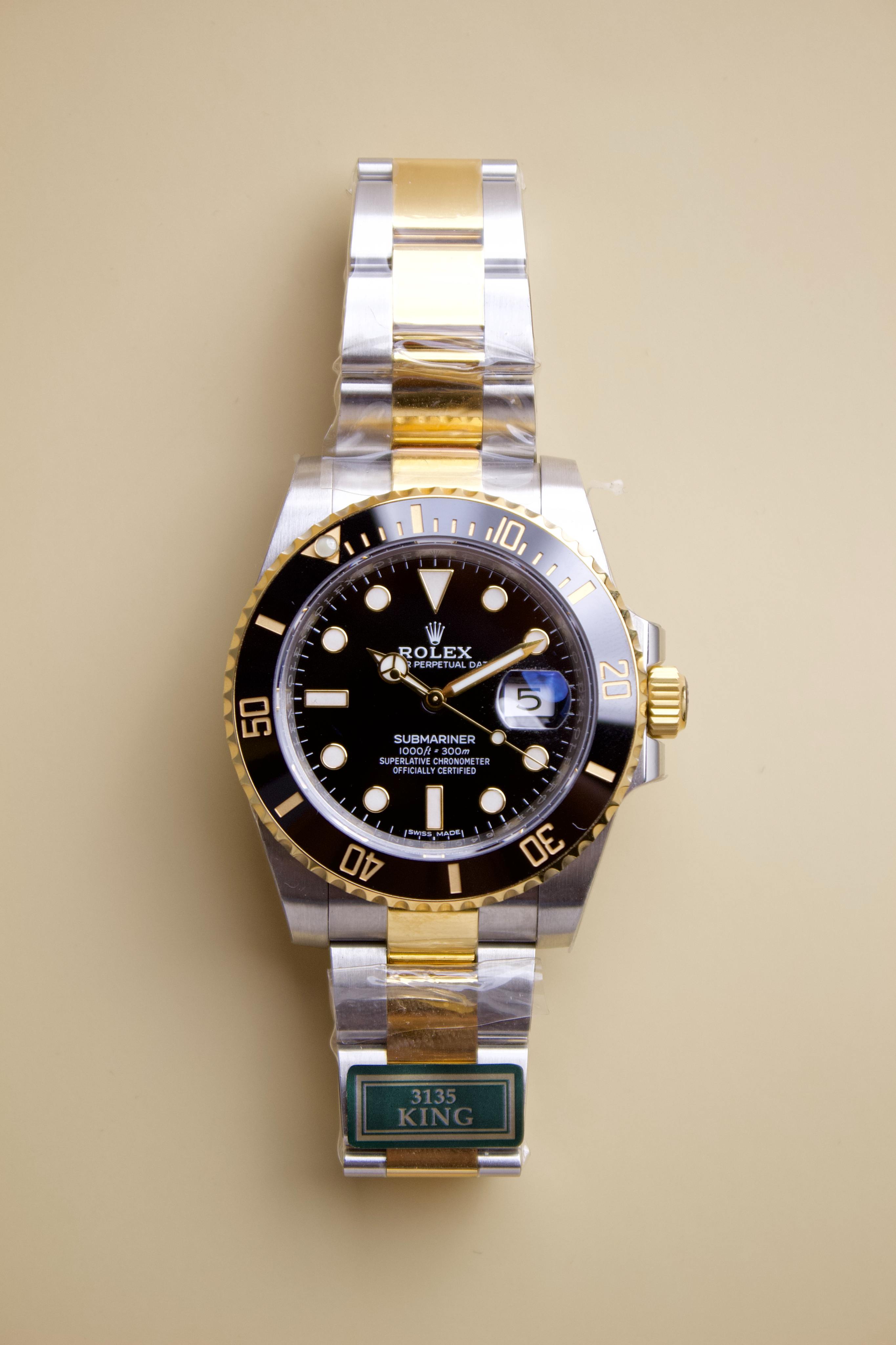 ROLEX SUBMARINER YELLOW GOLD & STEEL BLACK DIAL
