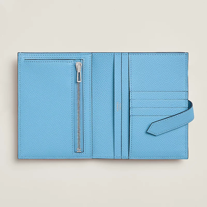 Hermes Bearn Compact wallet Céleste