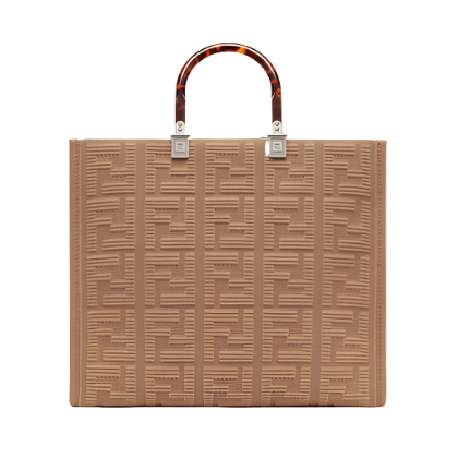 Fendi Women Sunshine Medium FF Fabric Shopper-Brown
