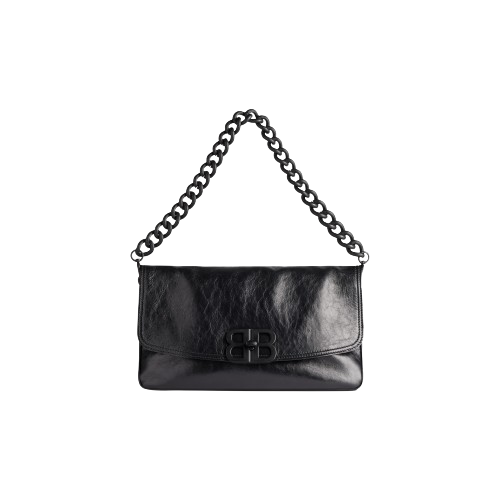 Bb Soft Medium Flap Bag in Black Balenciaga