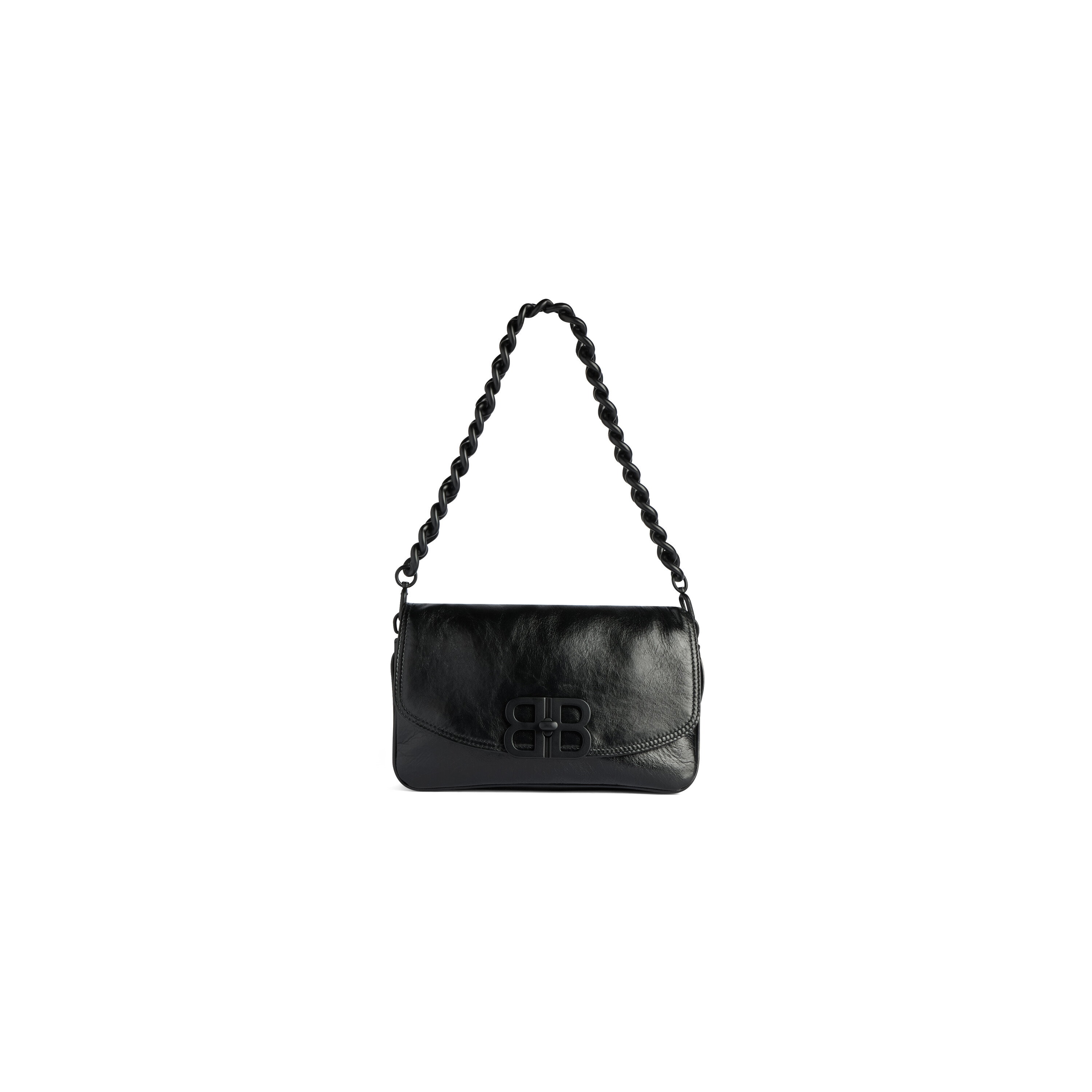 Bb Soft Small Flap Bag in Black Balenciaga