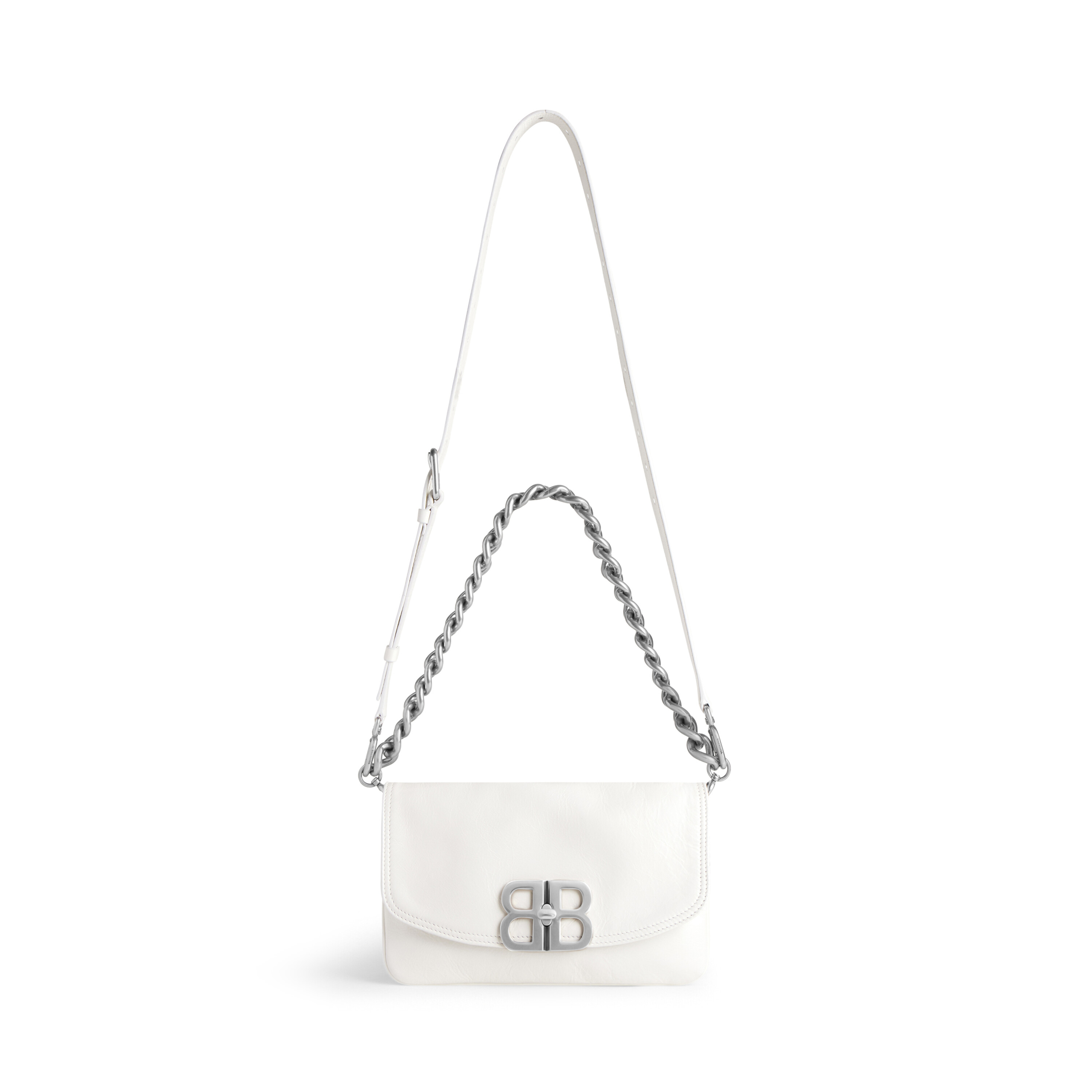 Bb Soft Small Flap Bag in Optic White  Balenciaga
