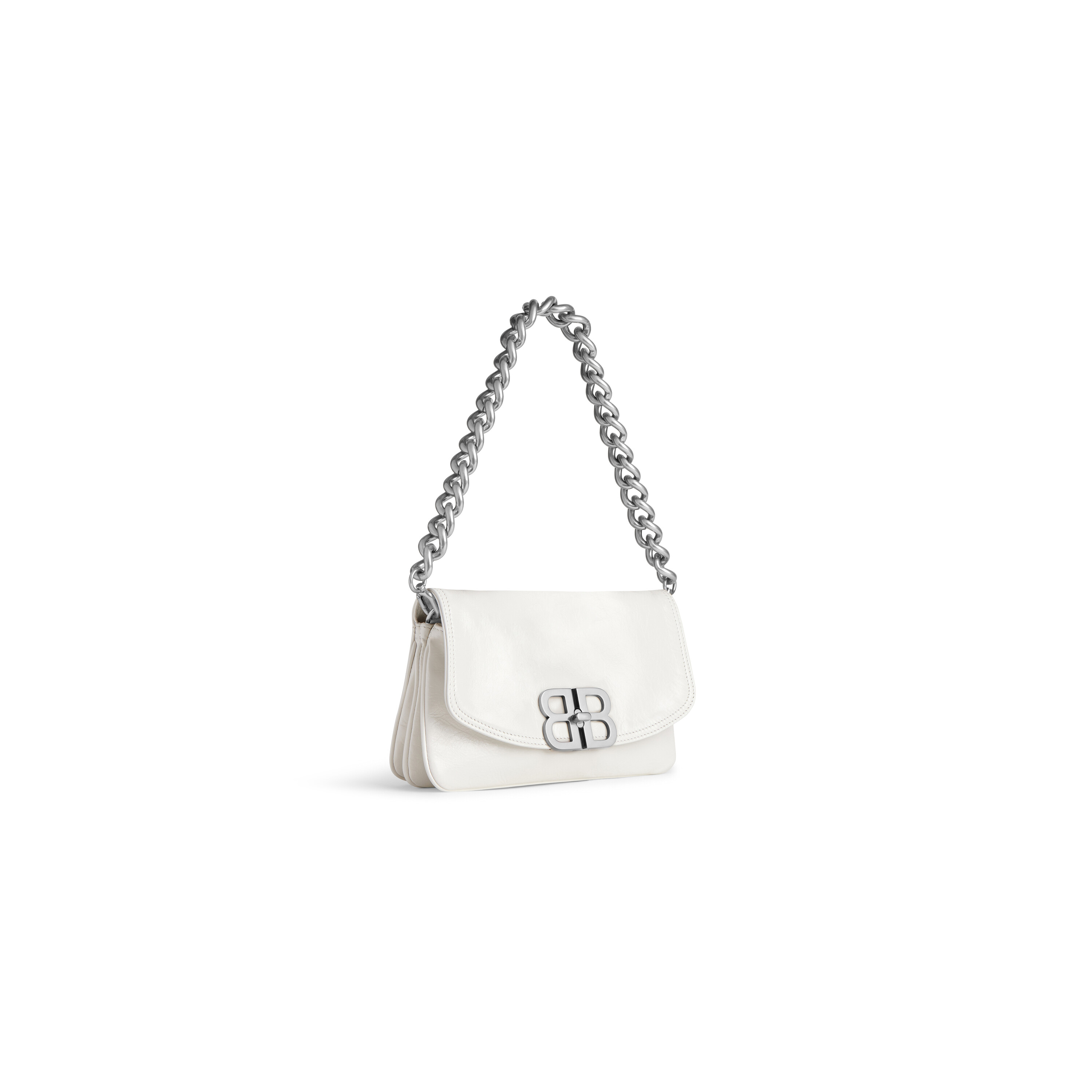 Bb Soft Small Flap Bag in Optic White  Balenciaga
