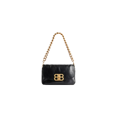 Bb Soft Small Flap Bag in Black Balenciaga