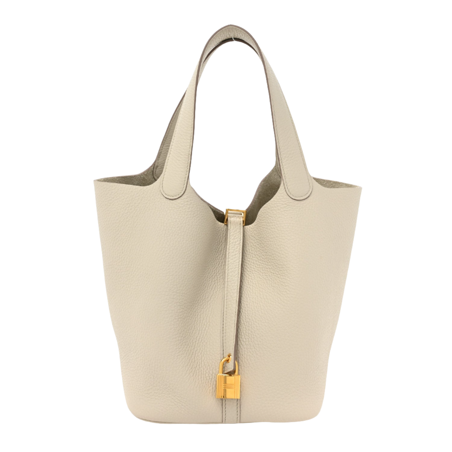 HERMES Taurillon Clemence Picotin Lock 22 MM Beton