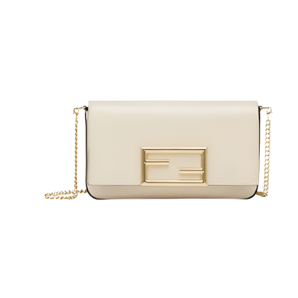 Fendi Women Wallet on Chain with Pouches Leather Mini Bag White