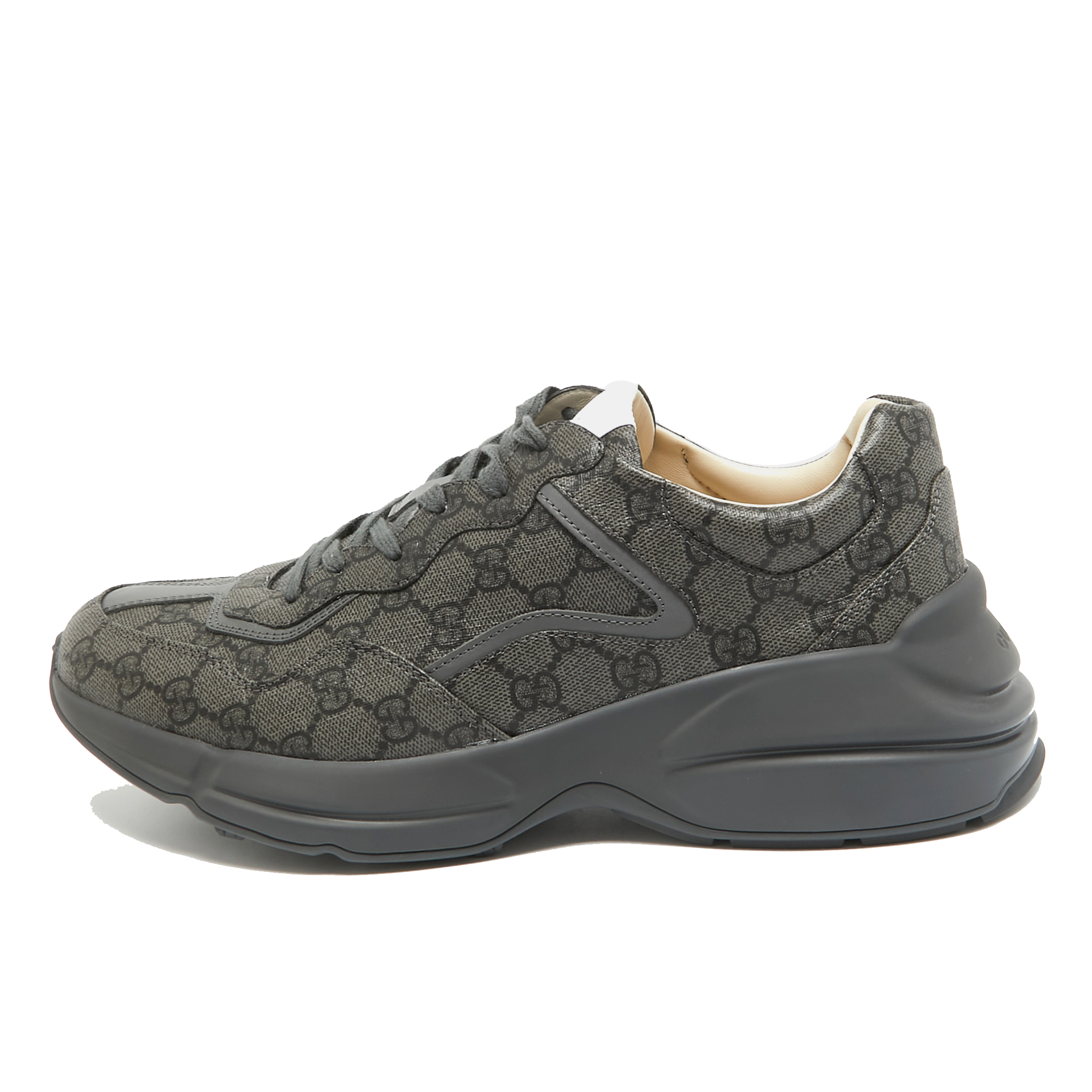 Gucci Grey GG Supreme Canvas Rhyton Sneakers