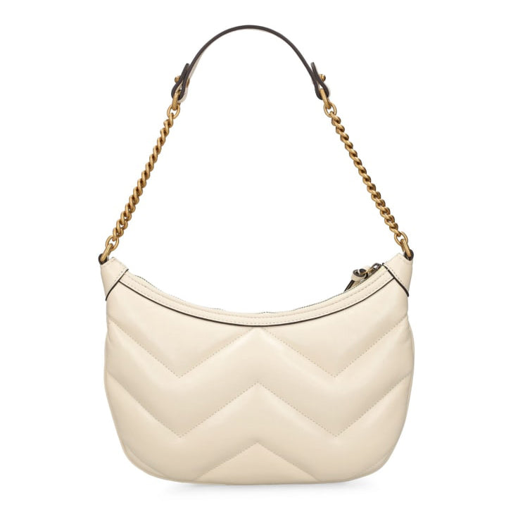 Gucci Small gg marmont leather shoulder bag White