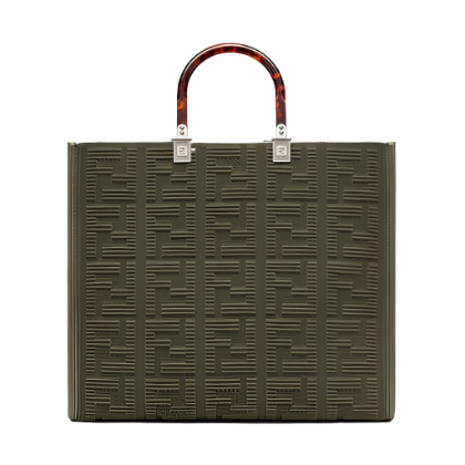 Fendi Women Sunshine Medium FF Fabric Shopper-Green