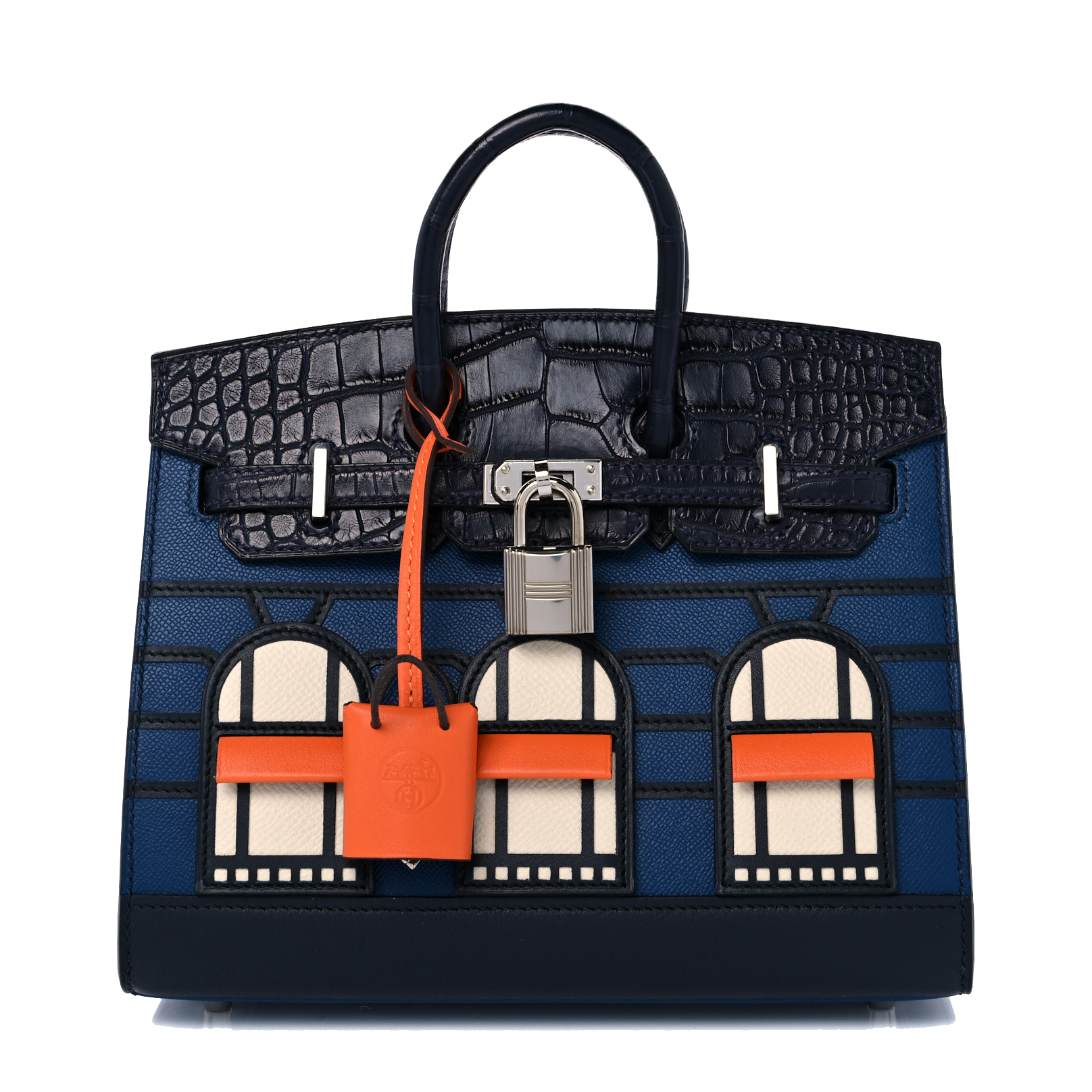 HERMES MADAME CALFSKIN MATTE ALLIGATOR EPSOM FAUBOURG BY NIGHT BIRKIN SELLIER 20 DEEP BLEU BLEU MARINE CRAIE