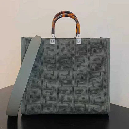 Fendi Women Sunshine Medium FF Fabric Shopper-Green