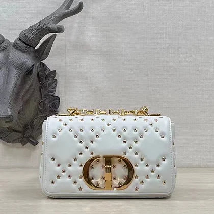 Dior Women Small Dior Caro Bag Latte Lucky Star Cannage Lambskin