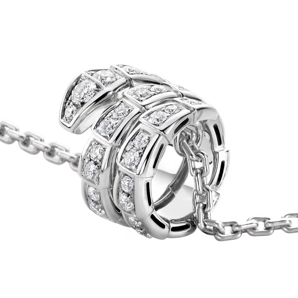BVLGARI SERPENTI VIPER NECKLACE WHITE GOLD
