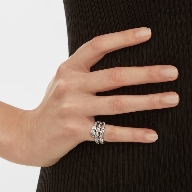 BVLGARI SERPENTI VIPER RING WHITE GOLD