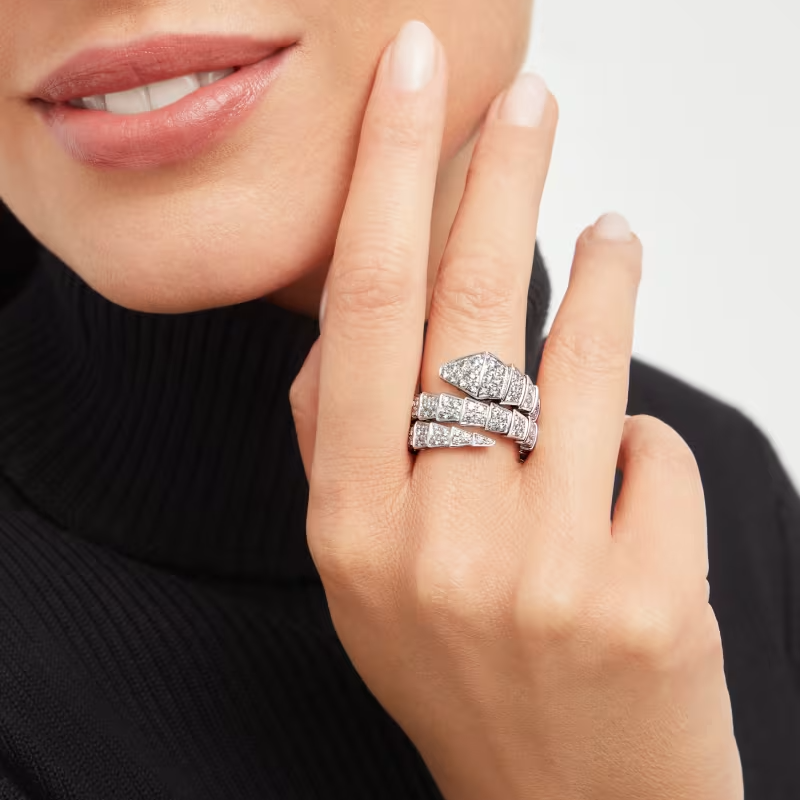 BVLGARI SERPENTI VIPER RING WHITE GOLD