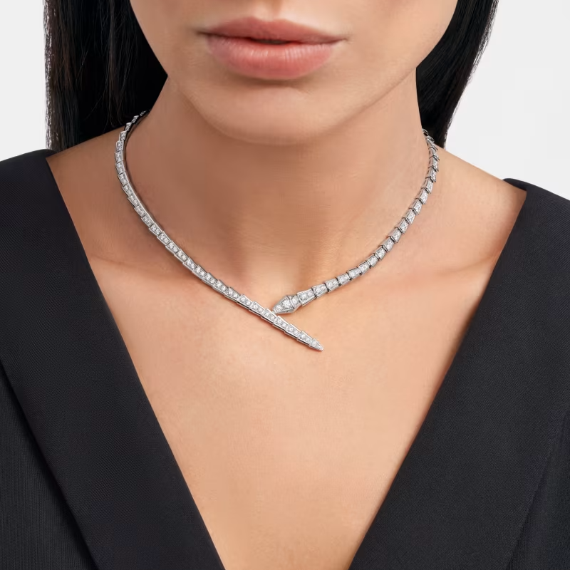 BVLGARI SERPENTI VIPER NECKLACE WHITE GOLD