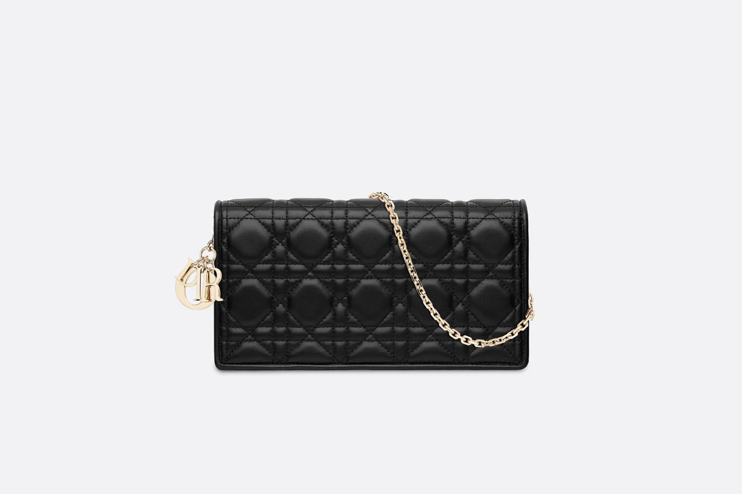 Lady Dior Pouch  Black Cannage Lambskin  Dior Couture