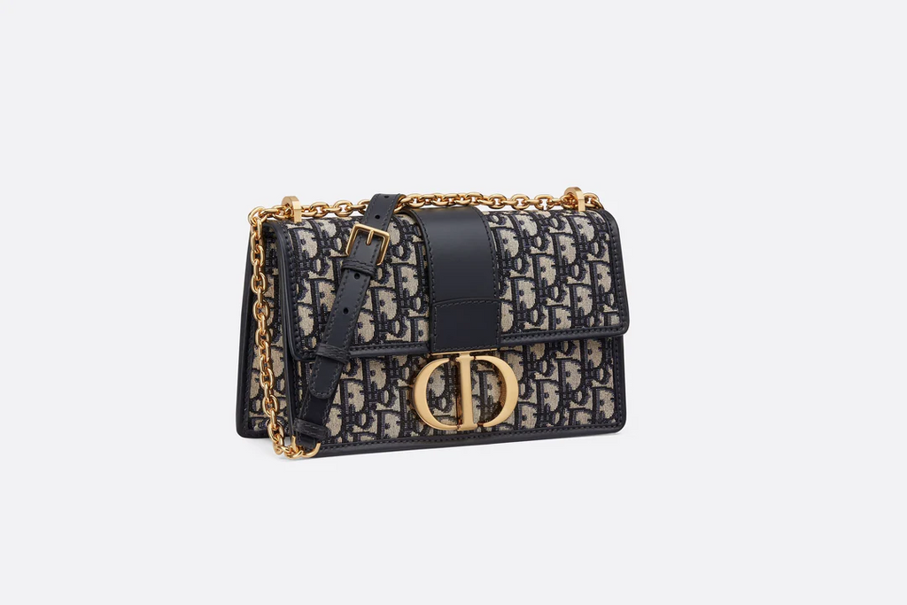 Montaigne Flap Chain Bag  Blue Dior Oblique Jacquard Dior Couture