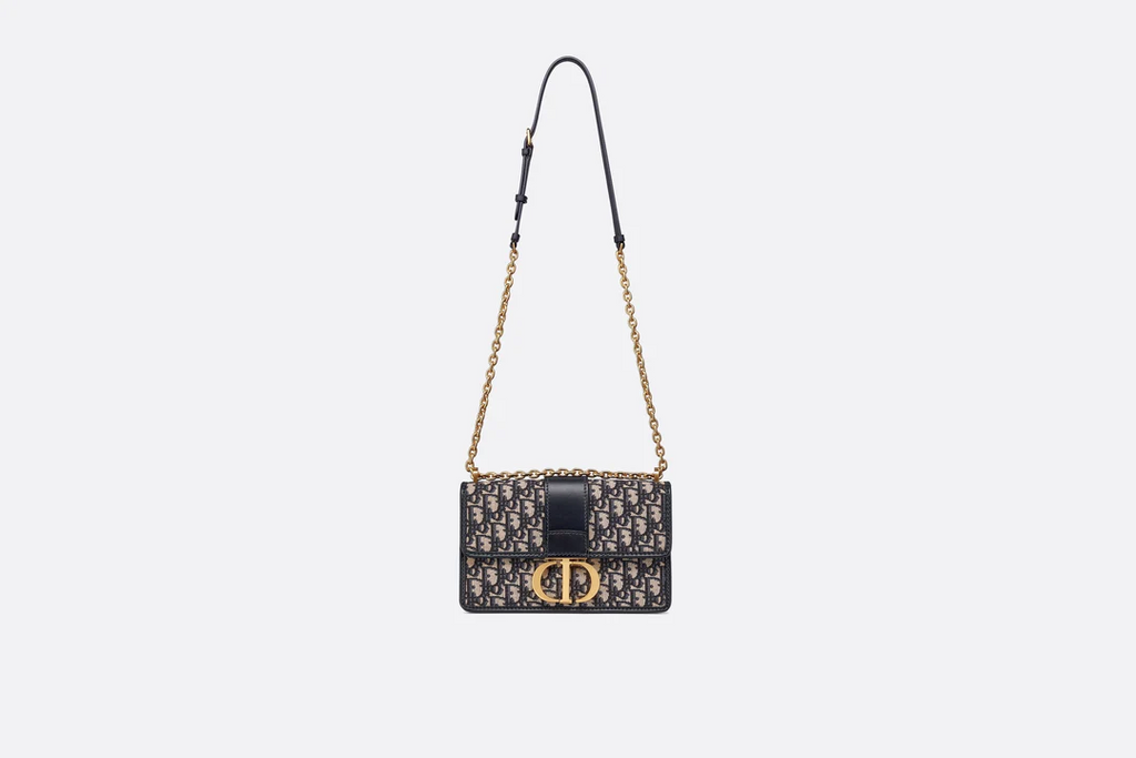 Montaigne Flap Chain Bag  Blue Dior Oblique Jacquard Dior Couture