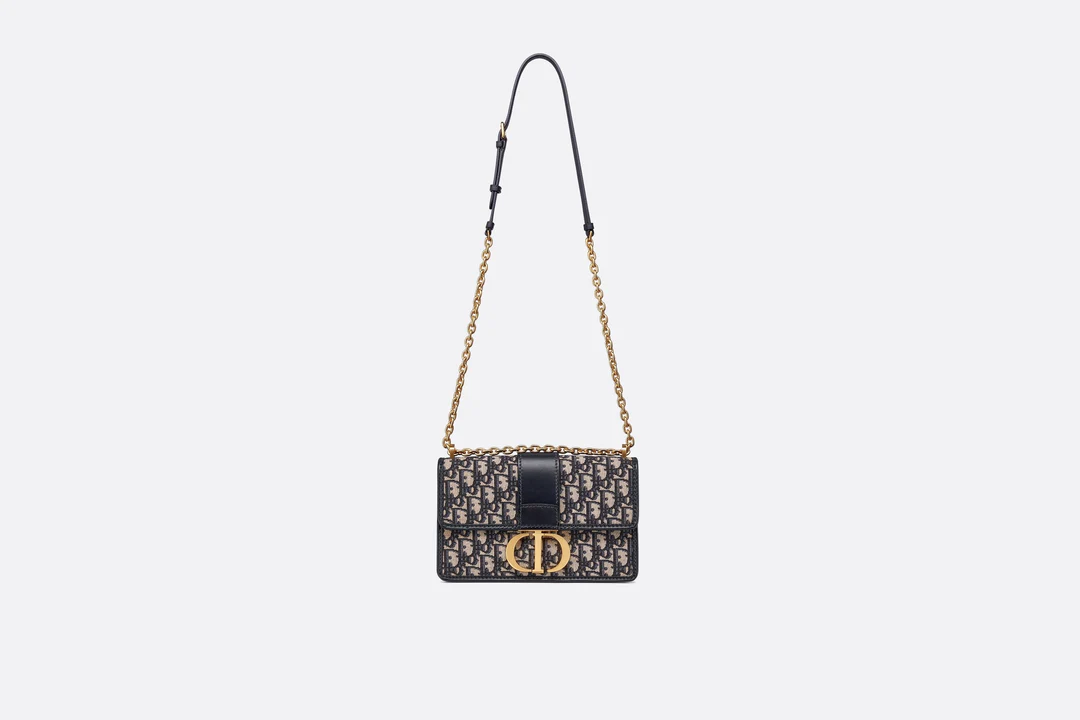 Montaigne Flap Chain Bag  Blue Dior Oblique Jacquard Dior Couture
