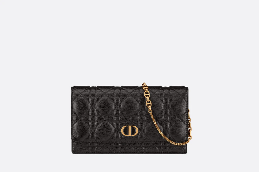 Dior Caro Pouch  Black Supple Cannage Calfskin  Dior Couture