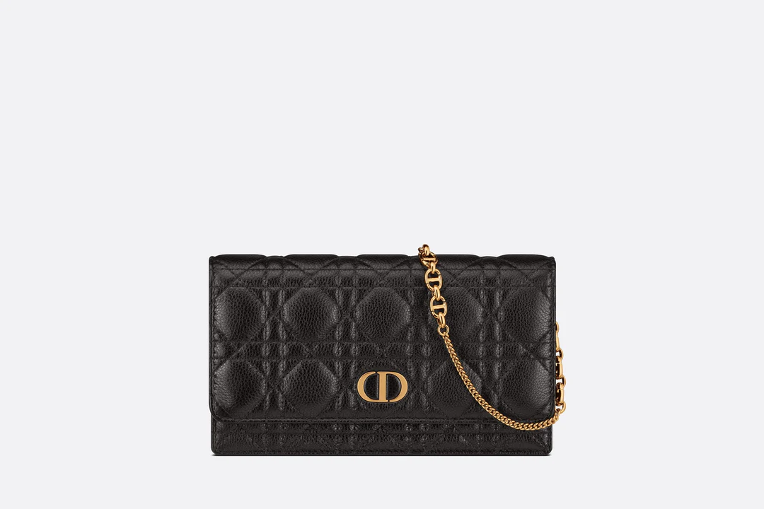 Dior Caro Pouch  Black Supple Cannage Calfskin  Dior Couture