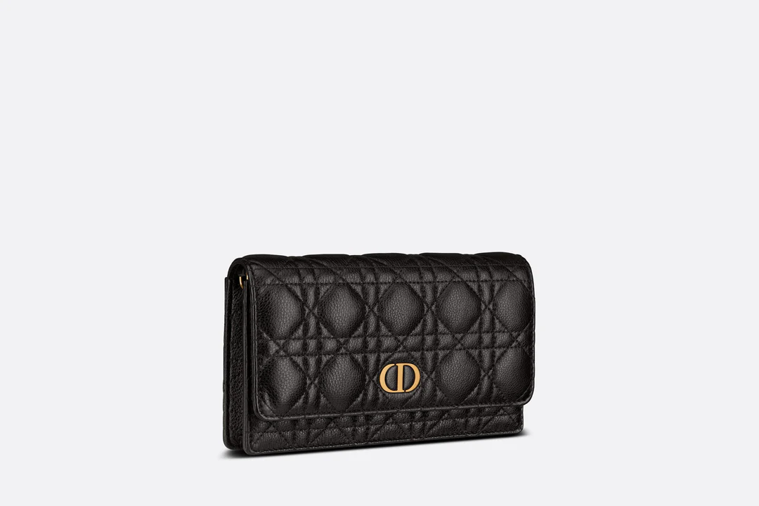 Dior Caro Pouch  Black Supple Cannage Calfskin  Dior Couture