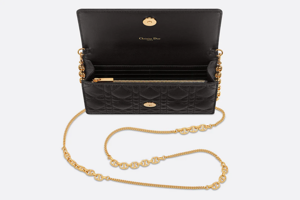 Dior Caro Pouch  Black Supple Cannage Calfskin  Dior Couture