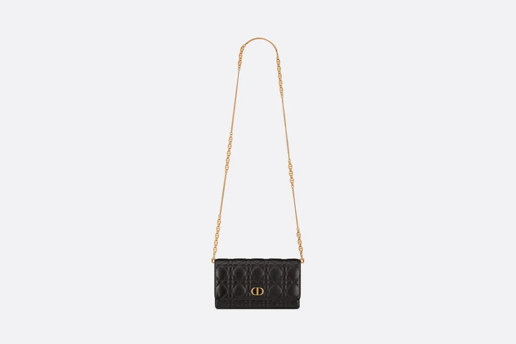 Dior Caro Pouch  Black Supple Cannage Calfskin  Dior Couture