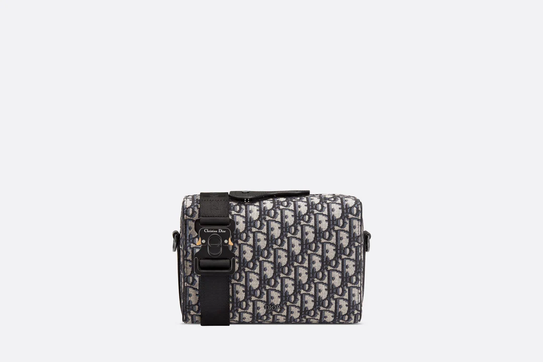 Dior Lingot Pouch Beige and Black Dior Oblique Jacquard and Black Gr  Dior Couture