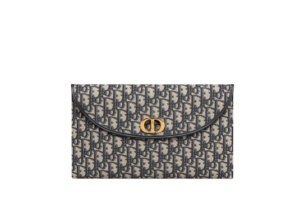 Montaigne Avenue Pouch with Flap  Blue Dior Oblique Jacquard  Dior Couture