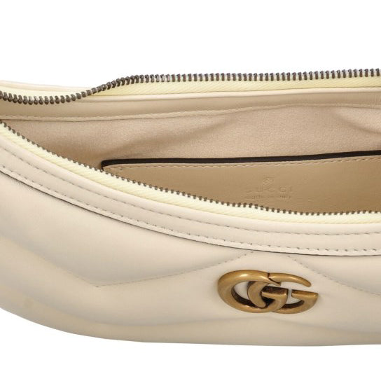 Gucci Small gg marmont leather shoulder bag White