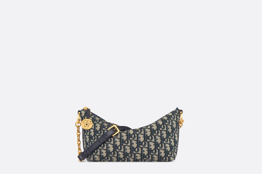 Diorstar Hobo Bag with Chain  Blue Dior Oblique Jacquard  Dior Couture