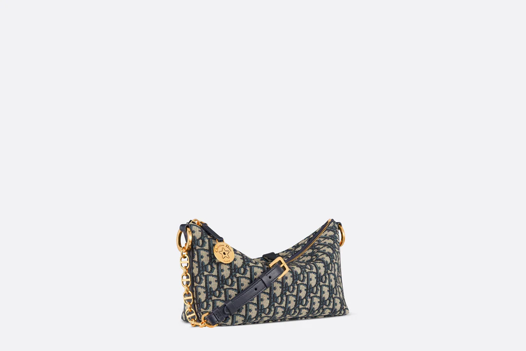 Diorstar Hobo Bag with Chain  Blue Dior Oblique Jacquard  Dior Couture