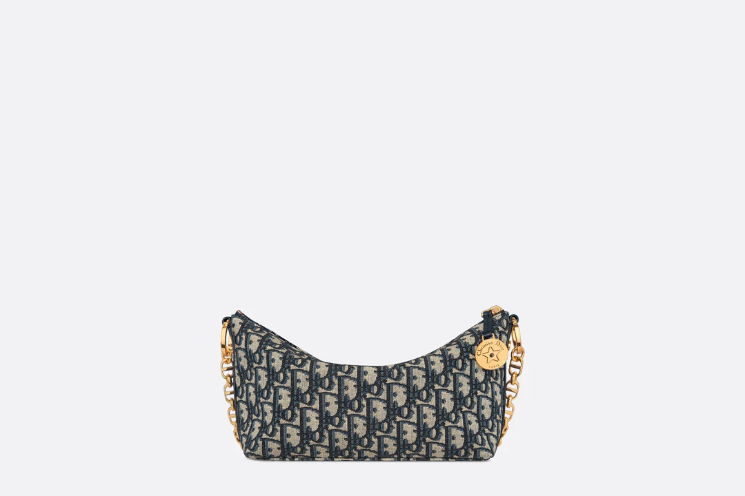 Diorstar Hobo Bag with Chain  Blue Dior Oblique Jacquard  Dior Couture