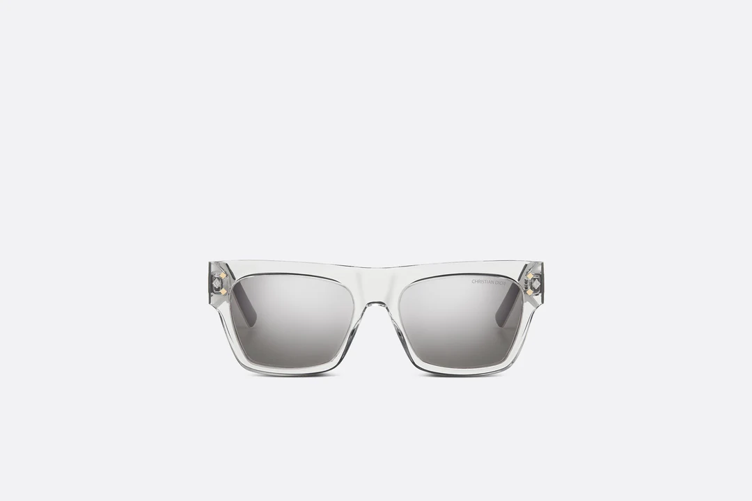 CD Diamond S8I _ Crystal-Tone and Silver-Finish Rectangular Sunglasses _ Dior Couture