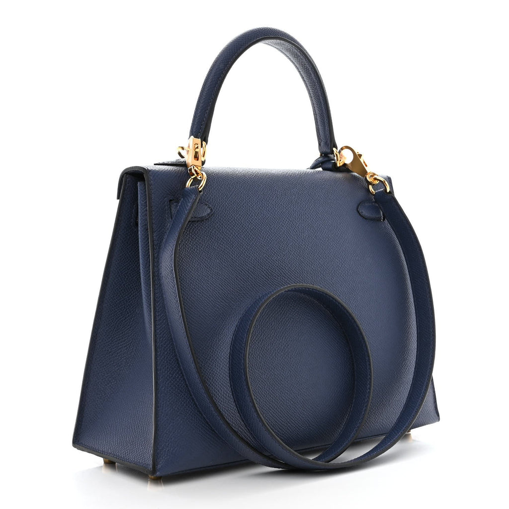 HERMES EPSOM KELLY SELLIER 25 BLEU NAVY