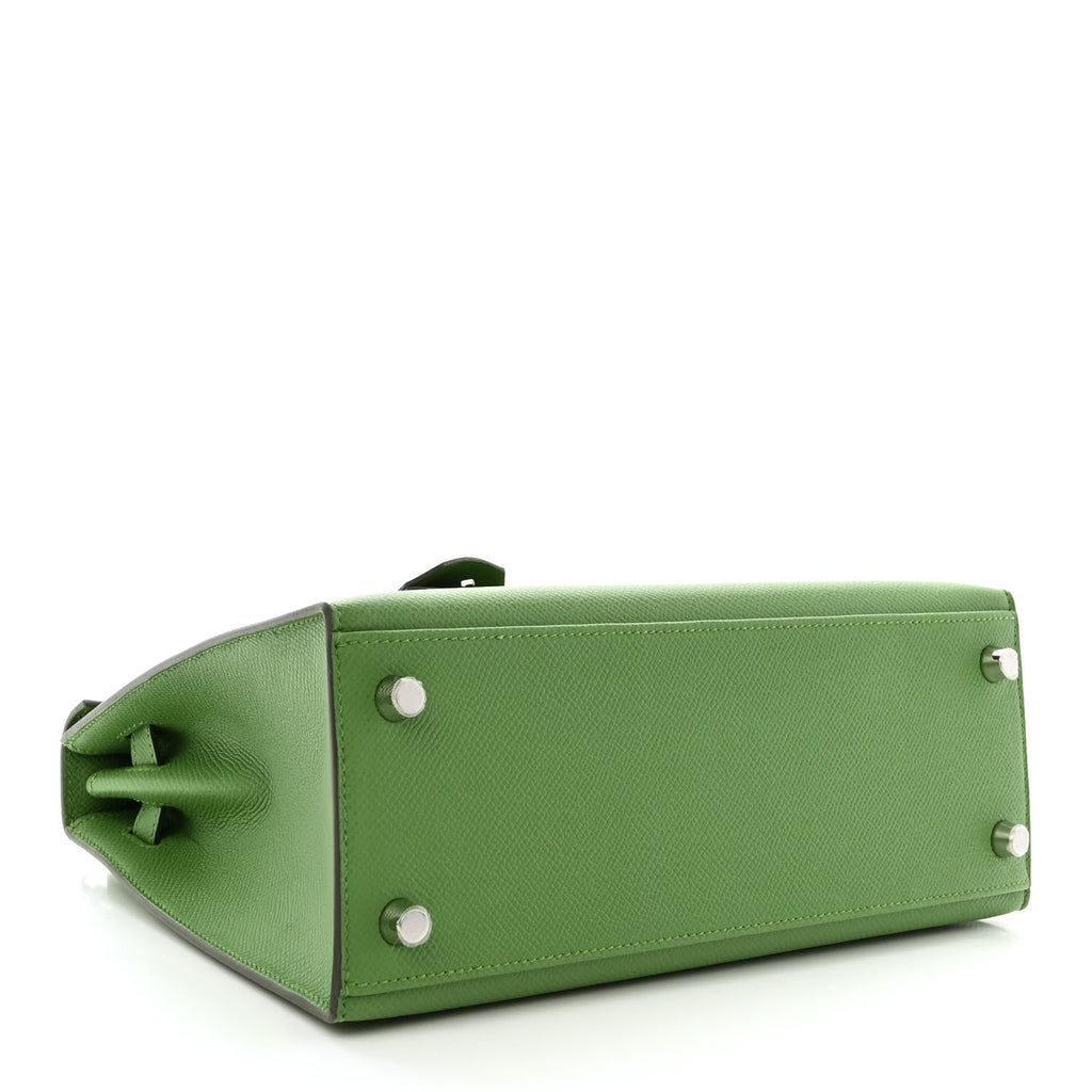 HERMES EPSOM KELLY SELLIER 25 VERT YUCCA