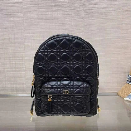 Dior Women Small Dior Backpack Black Cannage Lambskin