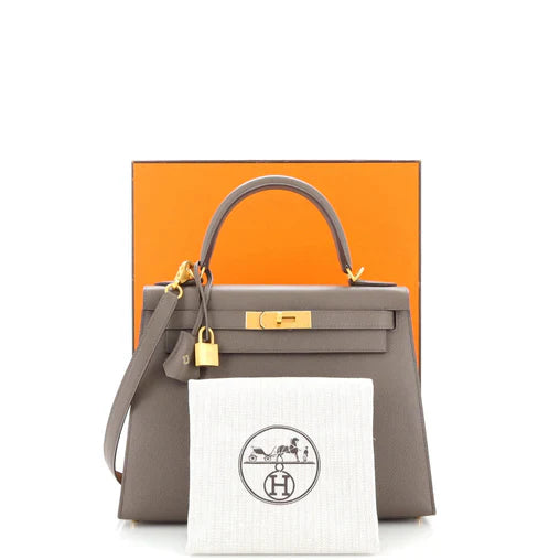 Kelly Handbag Bicolor Epsom with Brushed Gold Hardware