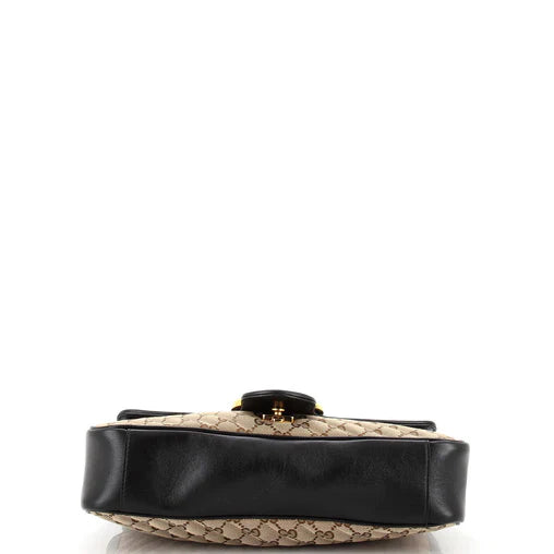 GG Marmont Flap Bag Diagonal Quilted GG Canvas Medium