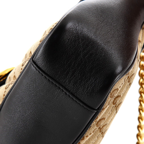 GG Marmont Flap Bag Diagonal Quilted GG Canvas Medium