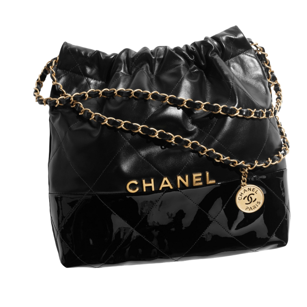 CHANEL  mini handbag  Shiny calfskin  gold tone metal coral light Black