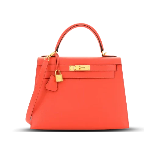 Kelly Handbag Rouge Pivoine Epsom with Gold Hardware 28