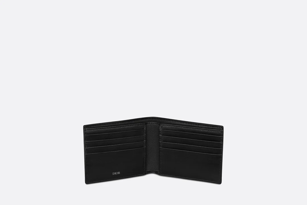 Bifold Wallet _ Black Dior Gravity Leather _ Dior Couture